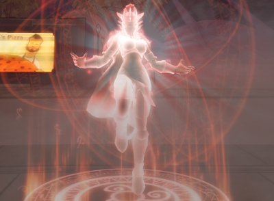 Mesira preparing to channel all of her energy into her Ultimate Form
