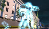Raiju protecting City Hall from the Destroid Invasion.